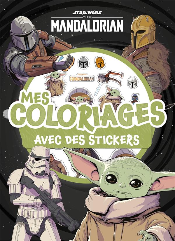 Star wars - the mandalorian - mes coloriages avec des stickers