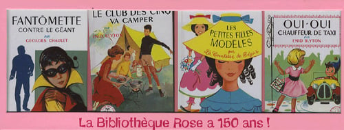 Coffret miniature bibliothèque rose