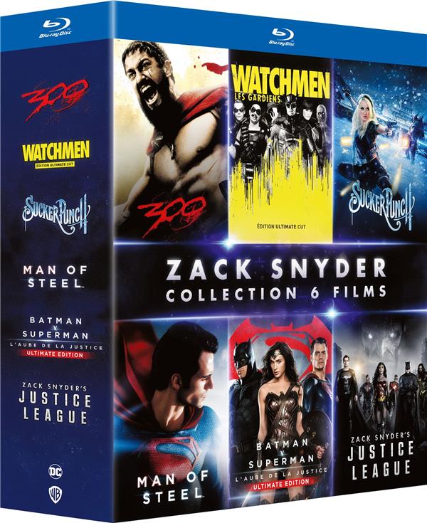 Coffret Zack Snyder : 300 + Watchmen + Man of Steel + Batman v Superman : L'aube de la justice + Zack Snyder's Justice League + Sucker Punch