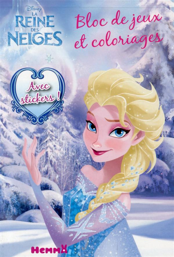 Bloc de jeux et coloriages avec stickers - la reine des neiges