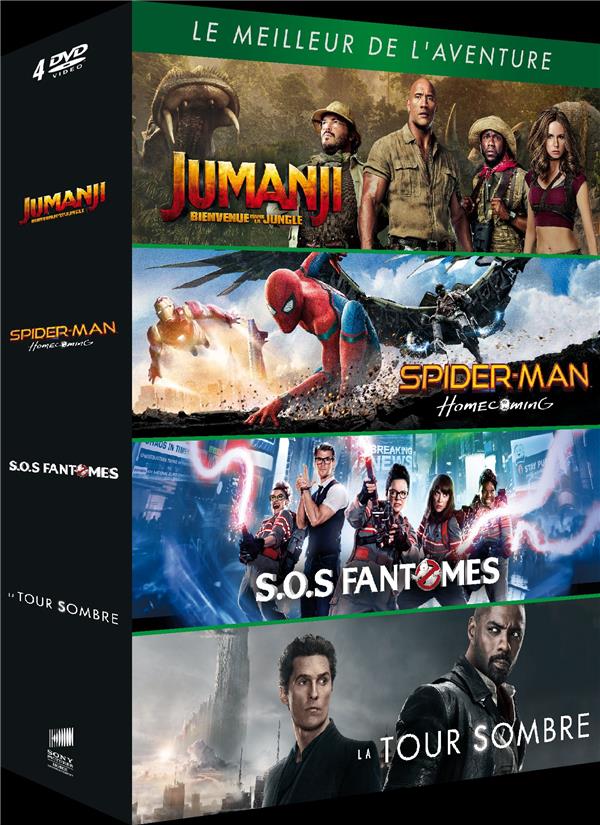 Le Meilleur de l'aventure - Coffret : Jumanji : Bienvenue dans la jungle + Spider-Man : Homecoming + SOS Fantômes + La Tour Sombre