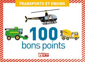 Boîte de 100 bons points : transports et engins