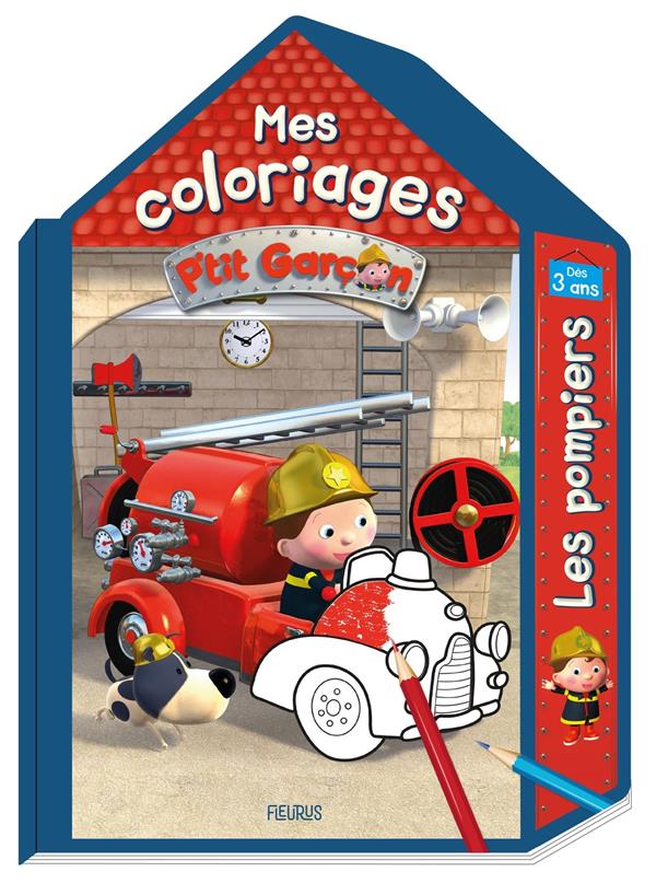 Coloriage maison : p'tit garçon : la caserne de pompiers