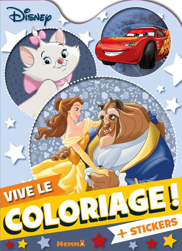 Disney - Vive le coloriage ! (Belle et la Bête, Marie, Flash Mc Queen)