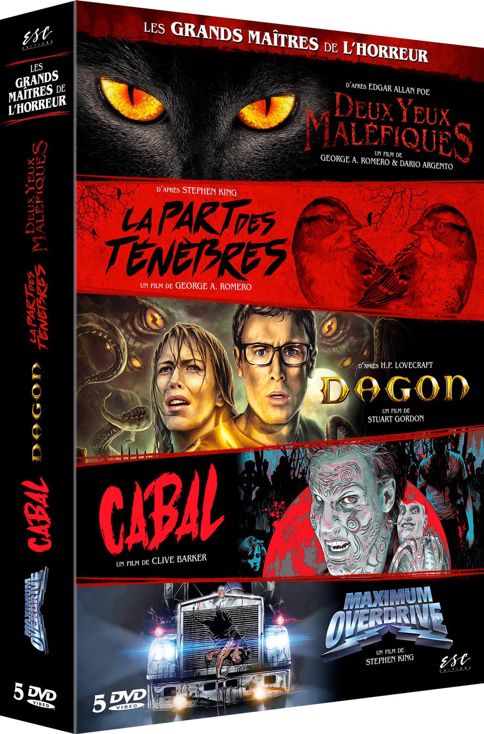 Les Grands maîtres de l'horreur - Coffret : Deux yeux maléfiques + La Part des ténèbres + Dagon + Cabal + Maximum Overdrive - DVD