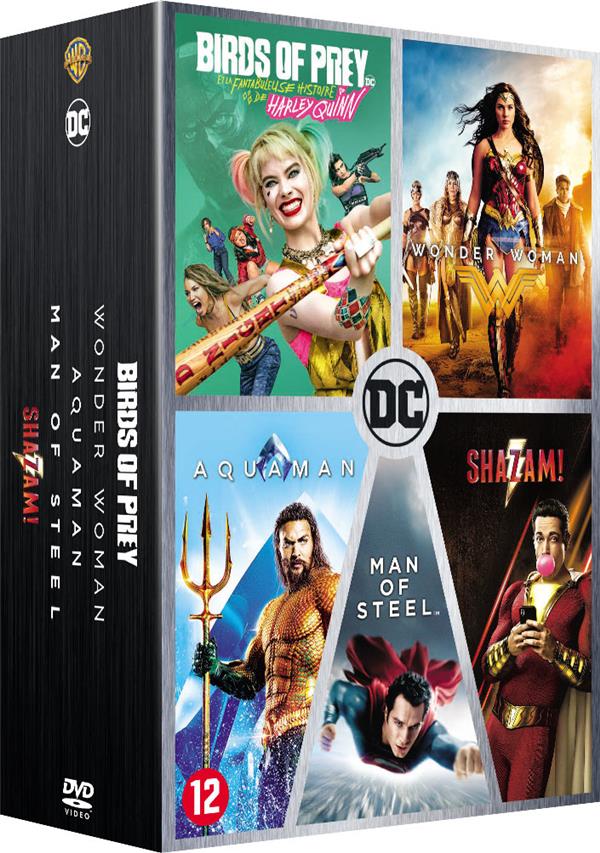 DC Universe - Coffret 5 films : Birds of Prey et la fantabuleuse histoire de Harley Quinn + Shazam! + Aquaman + Wonder Woman + Man of Steel