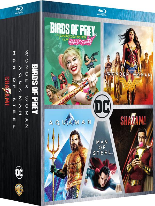 DC Universe - Coffret 5 films : Birds of Prey et la fantabuleuse histoire de Harley Quinn + Shazam! + Aquaman + Wonder Woman + Man of Steel