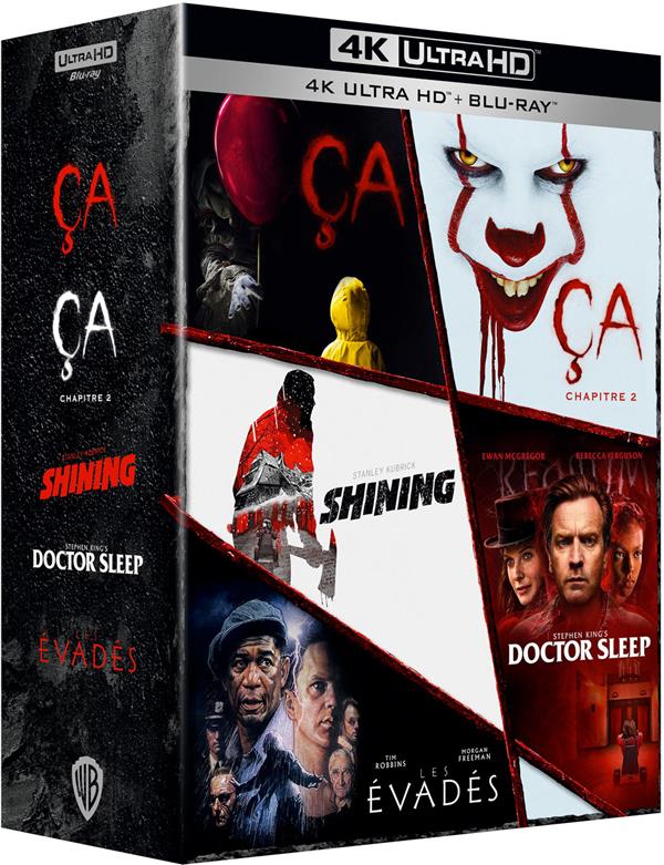 Coffret Stephen King : Les Évadés + ÇA + Ça - Chapitre 2 + Shining + Doctor Sleep