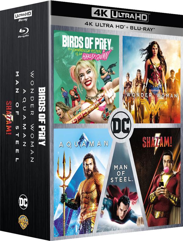 DC Universe - Coffret 5 films : Birds of Prey et la fantabuleuse histoire de Harley Quinn + Shazam! + Aquaman + Wonder Woman + Man of Steel