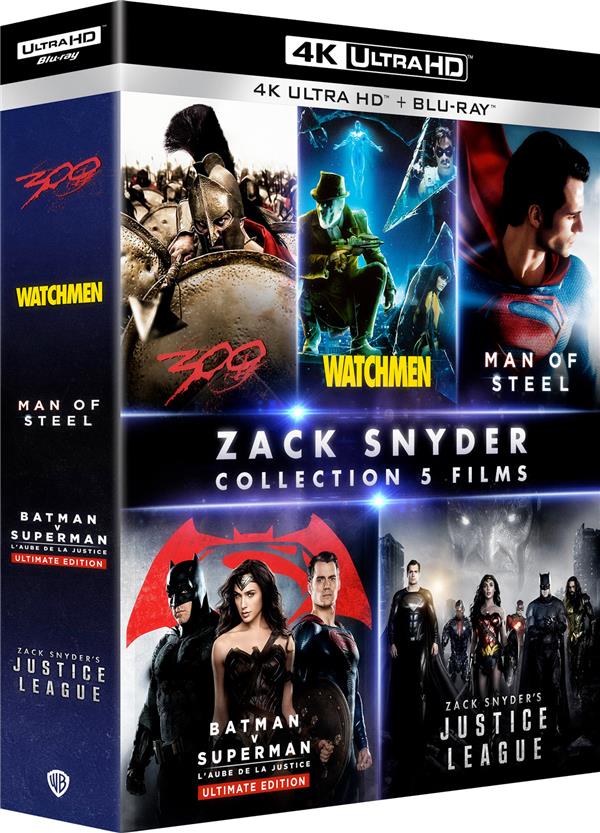 Coffret Zack Snyder : 300 + Watchmen + Man of Steel + Batman v Superman : L'aube de la justice + Zack Snyder's Justice League