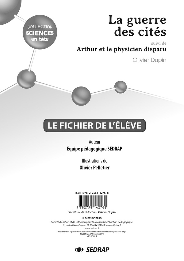 La guerre des cités - Arthur et le physicien disparu - fichier de l'élève