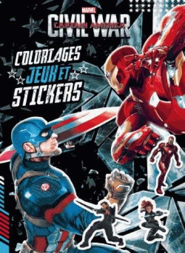 Coloriages, jeux et strickers - civil war - captain america