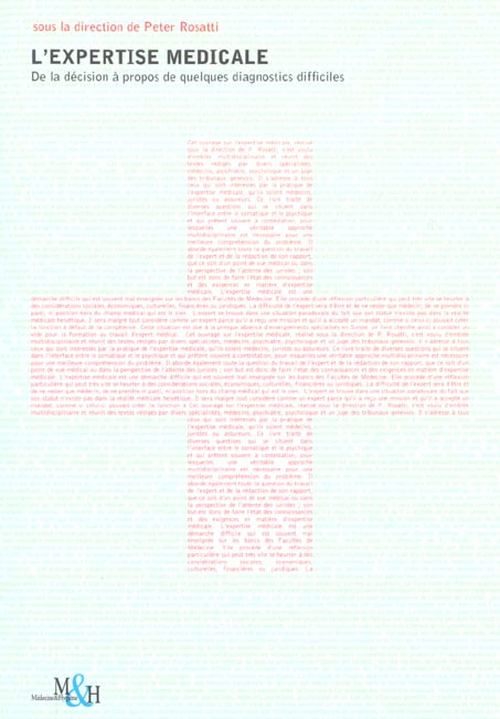 Rosatti Peter L'expertise Médicale - De La Décision À Propos De Quelques Diagnostics Difficiles