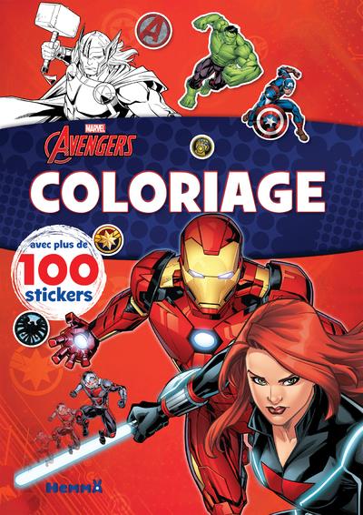 Marvel avengers - coloriage avec plus de 100 stickers (black widow et iron man)