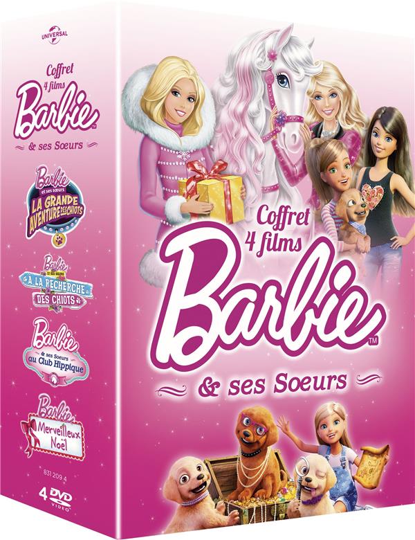 Barbie et ses soeurs - Coffret : Au club hippique + La grande aventure des chiots + À la recherche des chiots + Un merveilleux Noël