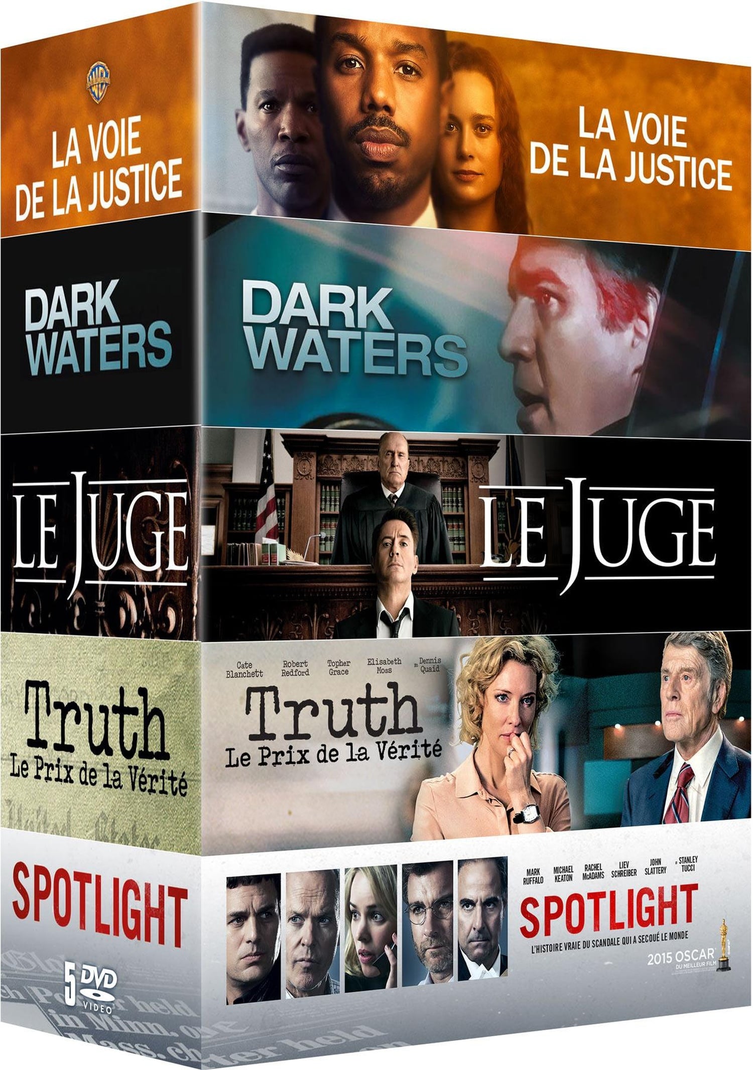 Destin Daniel Cretton Coffret 5 films : La Voie de la justice + Le Juge + Truth + Spotlight + Dark Waters - Pack