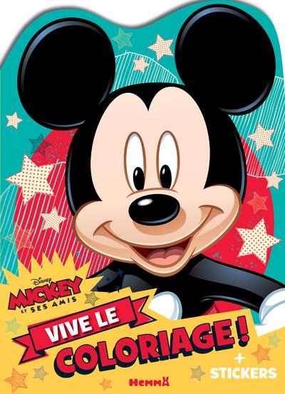 Disney mickey et ses amis - vive le coloriage ! (mickey fond bleu et rouge)