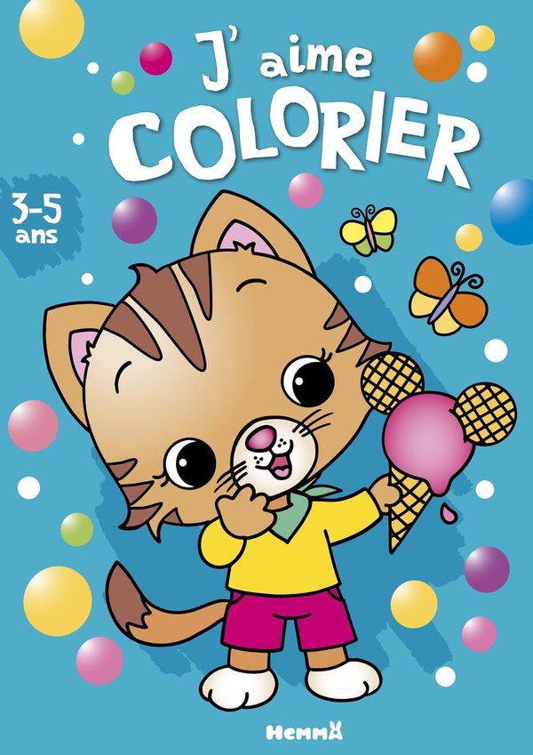 J'aime colorier (3-5 ans) (Chat et glace)