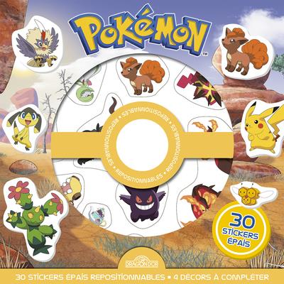 Pokemon - pochette de stickers epais repositionnables - des scenes de cherche-et-trouve a creer a l