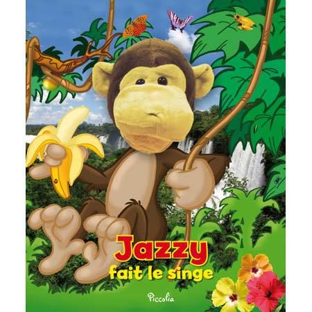 Livre geant marionnette/jazzy fait le singe