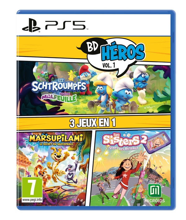 Pack BD Heroes Vol.1 : 3 jeux en 1 (Les Schtroumpfs Missions Malfeuille, Marsupilami, Les Sisters Show Devant!)