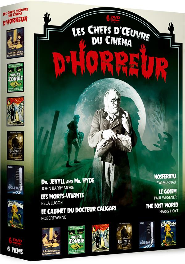 Les chefs-d'oeuvre du cinéma d'horreur : Dr. Jekyll and Mr. Hyde + Les morts-vivants + Le cabinet du docteur Caligari + Nosferatu + Le Golem + The Lost World