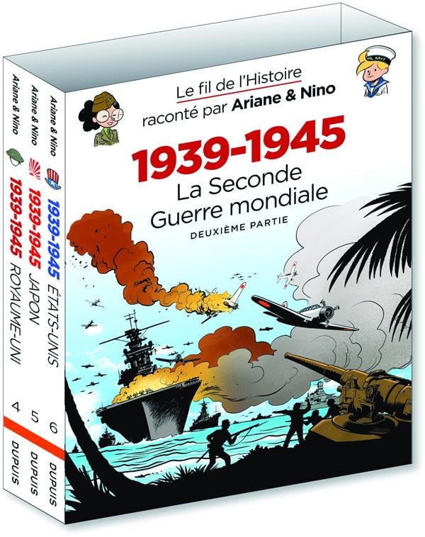 Le fil de l'Histoire raconté par Ariane & Nino : coffret vol.2 : Tomes 4 à 6 : 1939-1945, la Seconde Guerre mondiale deuxième partie