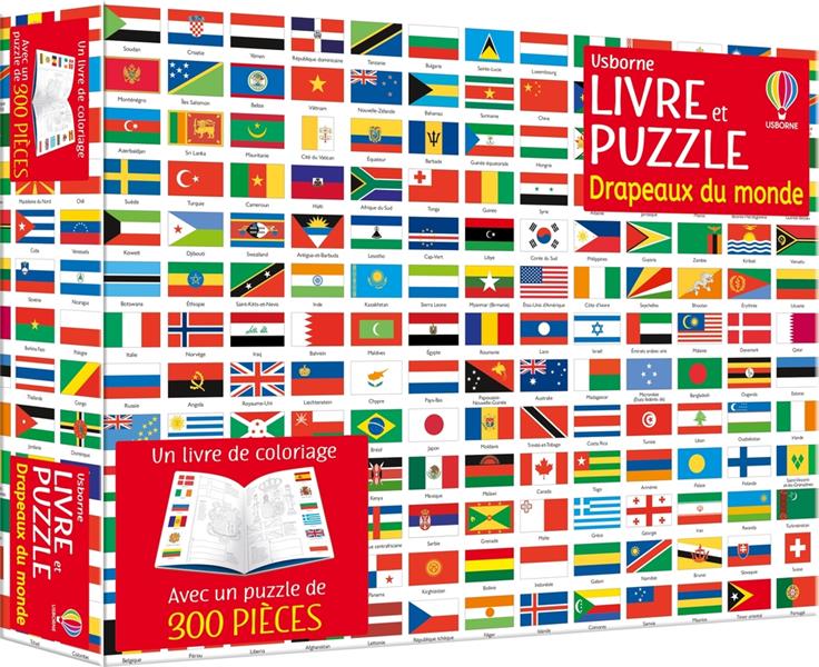 Livre et puzzle : Drapeaux du monde