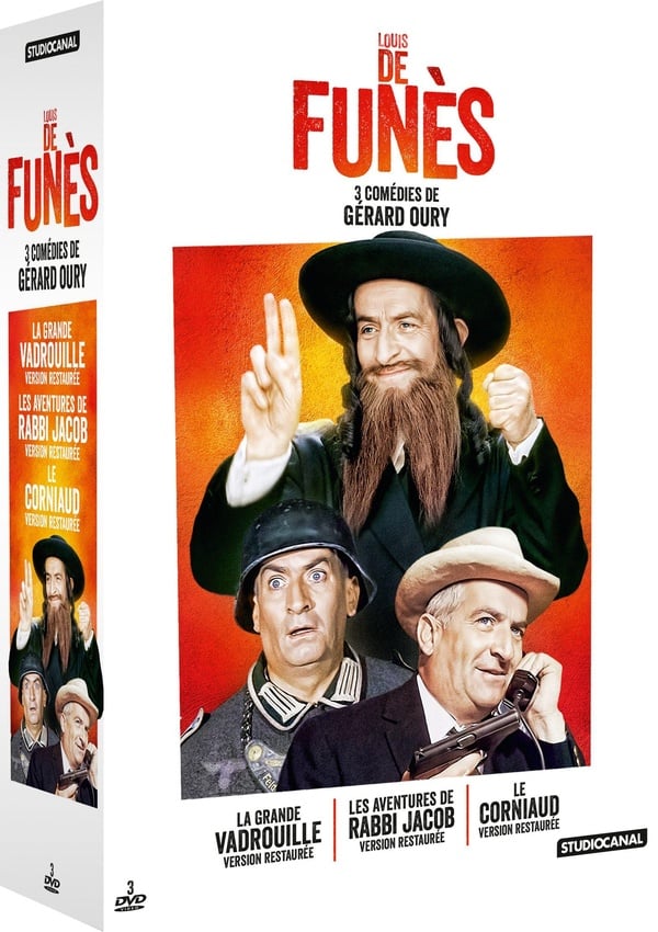 Louis de Funès, 3 comédies de Gérard Oury : La grande vadrouille + Les aventures de Rabbi Jacob + Le corniaud