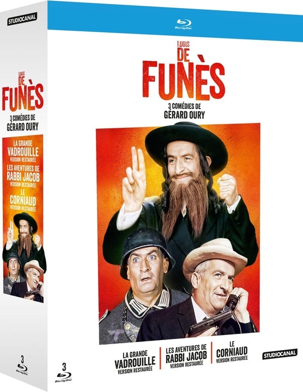 Louis de Funès, 3 comédies de Gérard Oury : La grande vadrouille + Les aventures de Rabbi Jacob + Le corniaud