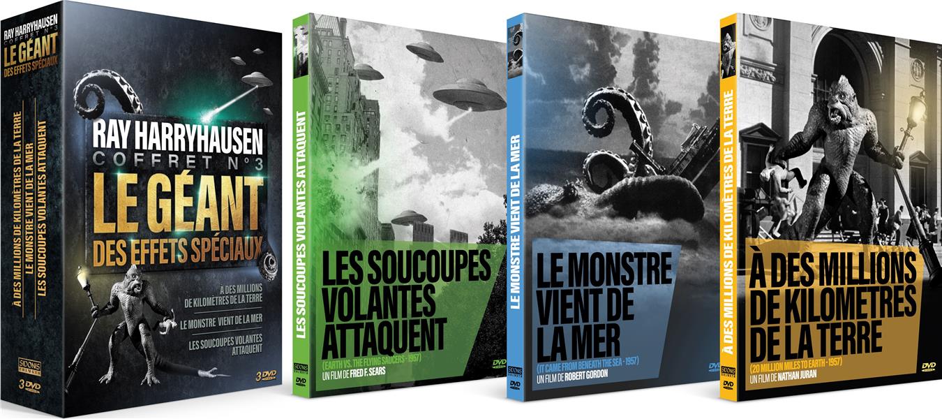 Ray Harryhausen - Coffret n° 3 : Le Monstre vient de la mer + Les Soucoupes volantes attaquent + À des millions de kilomètres de la terre