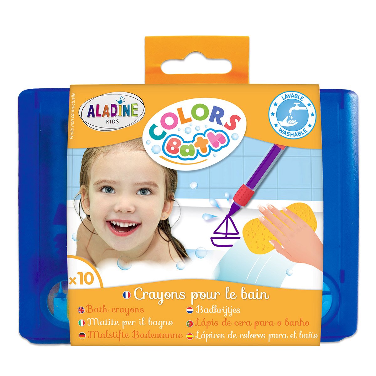 10 crayons pour le bain Colors Bath - Aladine