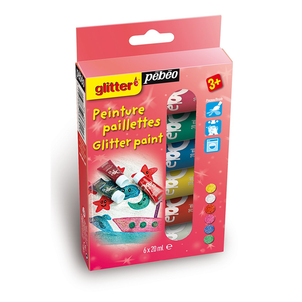 KIT PEINTURE PAILLETTES 6T20ML