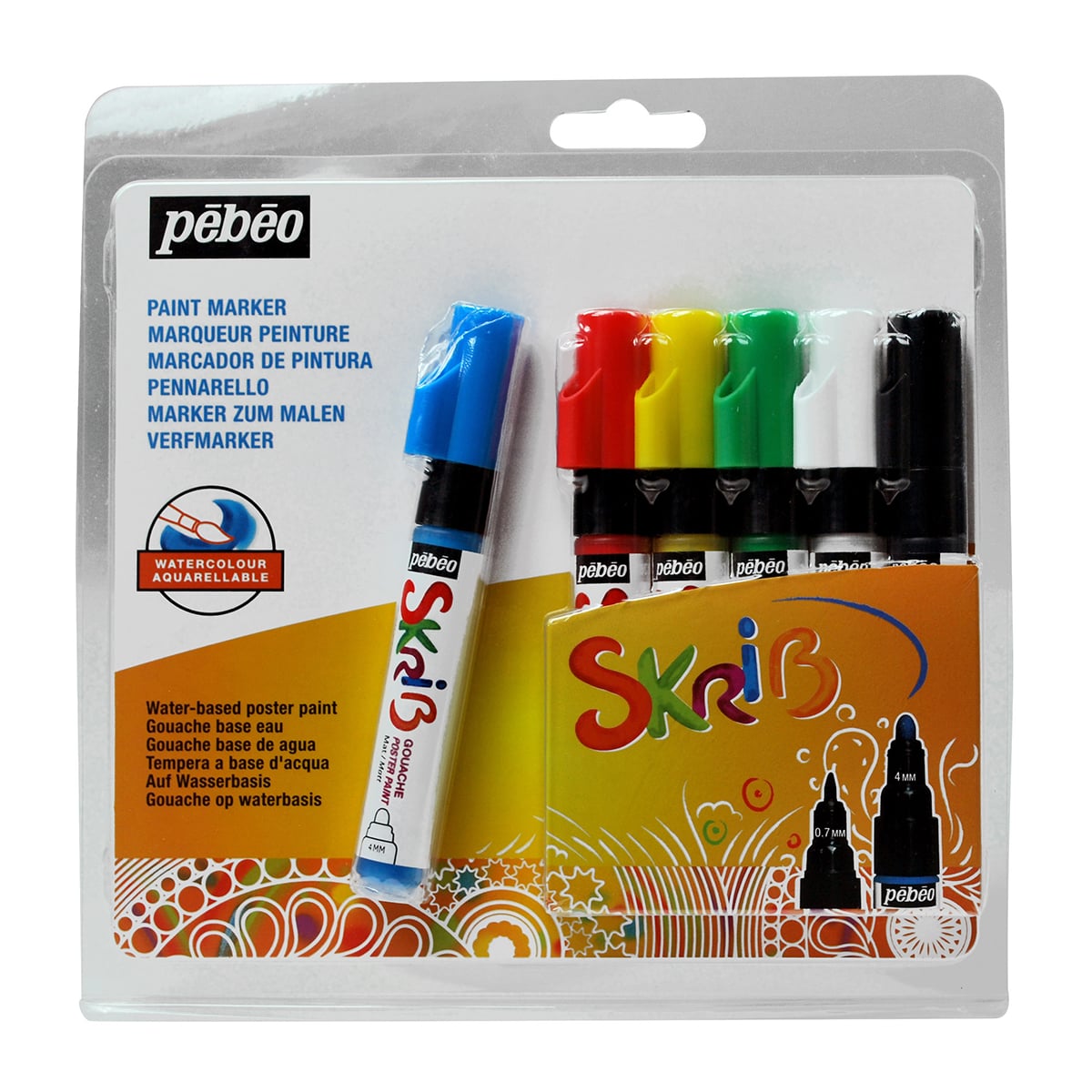 PEBEO Marqueur gouache coloris basiques - Set de 6