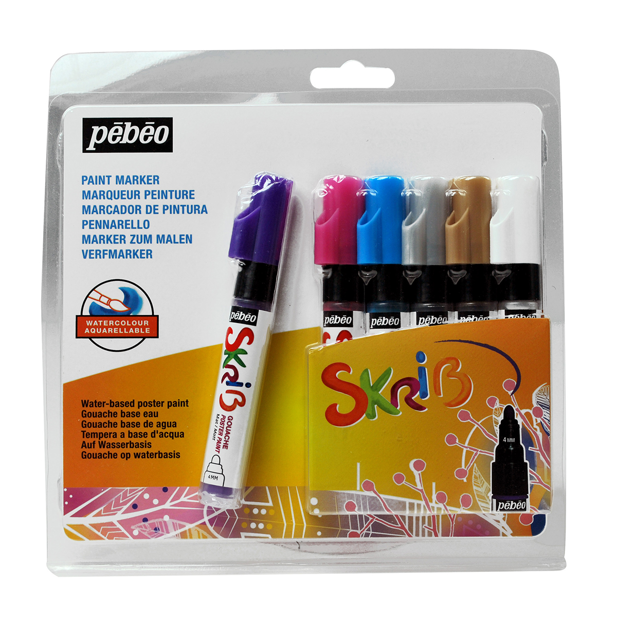 PEBEO Marqueur gouache coloris po&eacute;sie - Set de 6